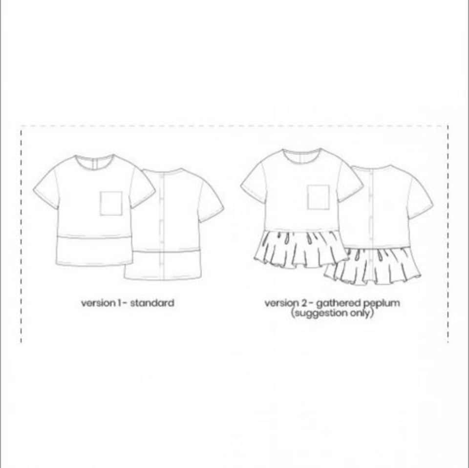 image 1 of Pattern Paper Scissors Wren Woven Tee Paper Sewing Pattern – Children’s Top, Ages 1–7 Years, Advanced