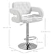 image 3 of HOMCOM Swivel Bar Stool with Extra Large Seat, PU Leather Upholstered Adjustable Barstool with Back, Arm and Footrest, Breakfast Bar Chair for Bistro, Kitchen, White