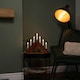 image 4 of 39cm Light up Red Wooden Christmas Candle Bridge with Silver Cups & 7 Warm White LEDs