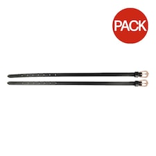 Hy Leather Diamante Spur Straps (Pack of 2) - Black/Rose Gold - One Size