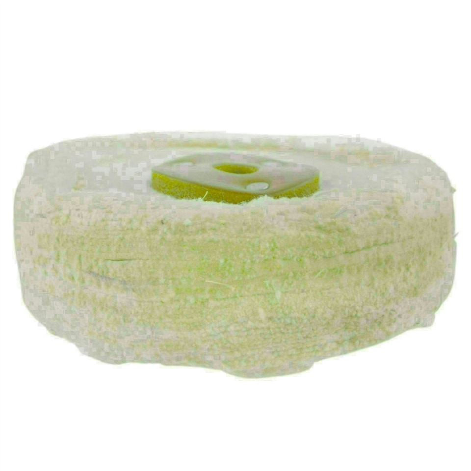 image 1 of White Close Stitched Polishing Buffing Mop 4" x 1" 2 Row With Compound 250g