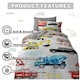 image 3 of VELVETIO Kids Transport Duvet Cover Set Printed Beddings Multi | Single
