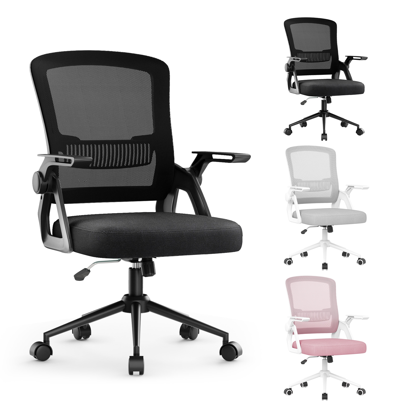 Rattantree Ergonomic Swivel Computer Chair with Flip-Up Armrests