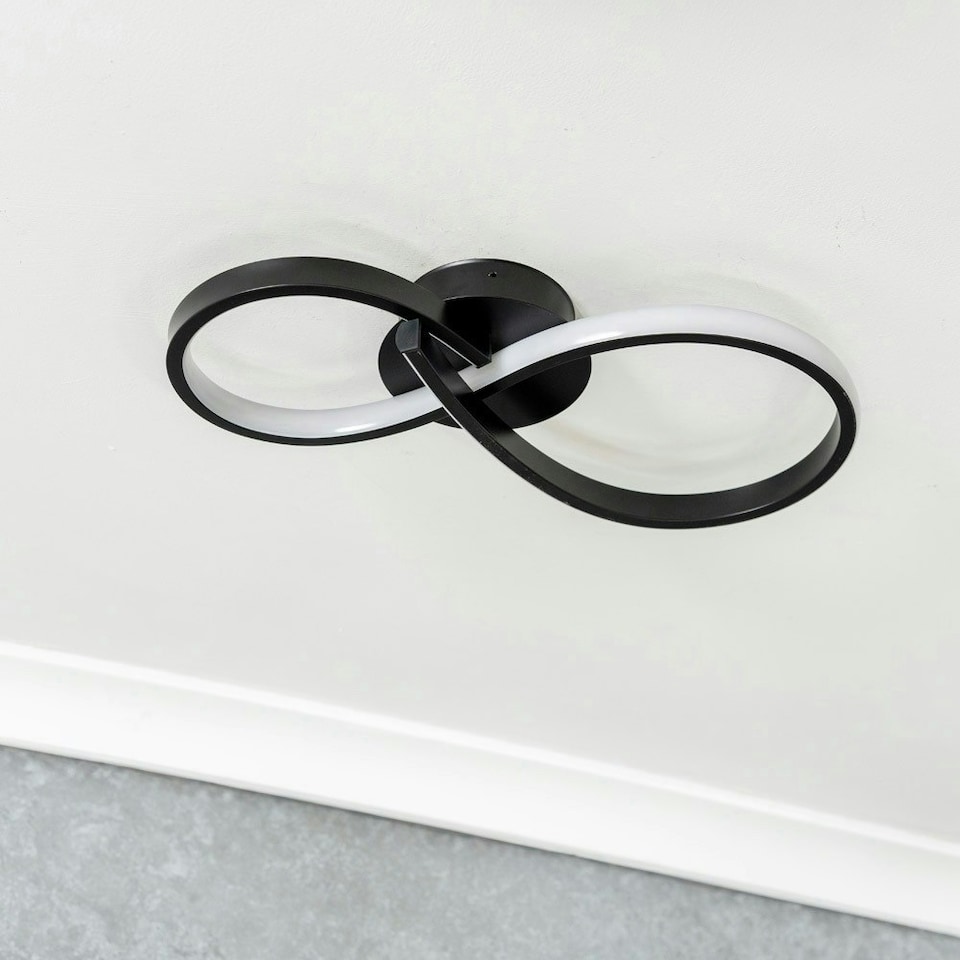 image 1 of ValueLights Infinity Black Swirl Integrated LED Wall Light