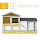image 4 of PawHut Rabbit Hutch, Guinea Pig Hutch Outdoor Double Tier w/ Ramp, Yellow