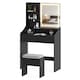 image 1 of COSTWAY Vanity Desk Set with Charging Station and Storage Drawers Black