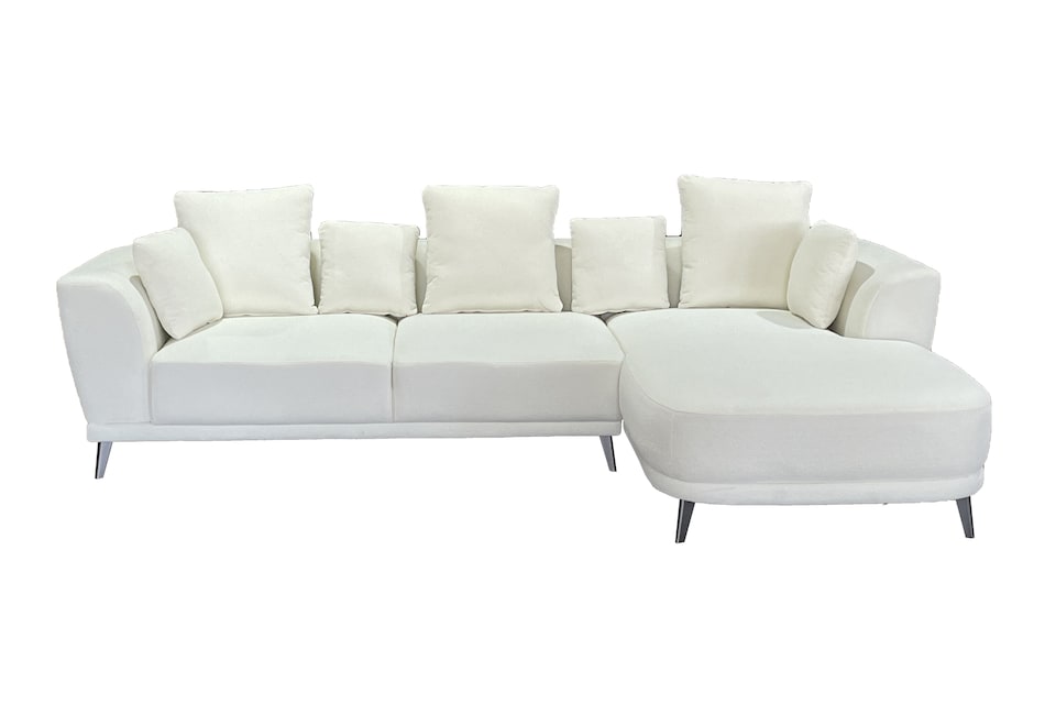 image 1 of The 3 Seater Nova Lounger Left Corner Sofa in Grey or Cream | Cream | One Size