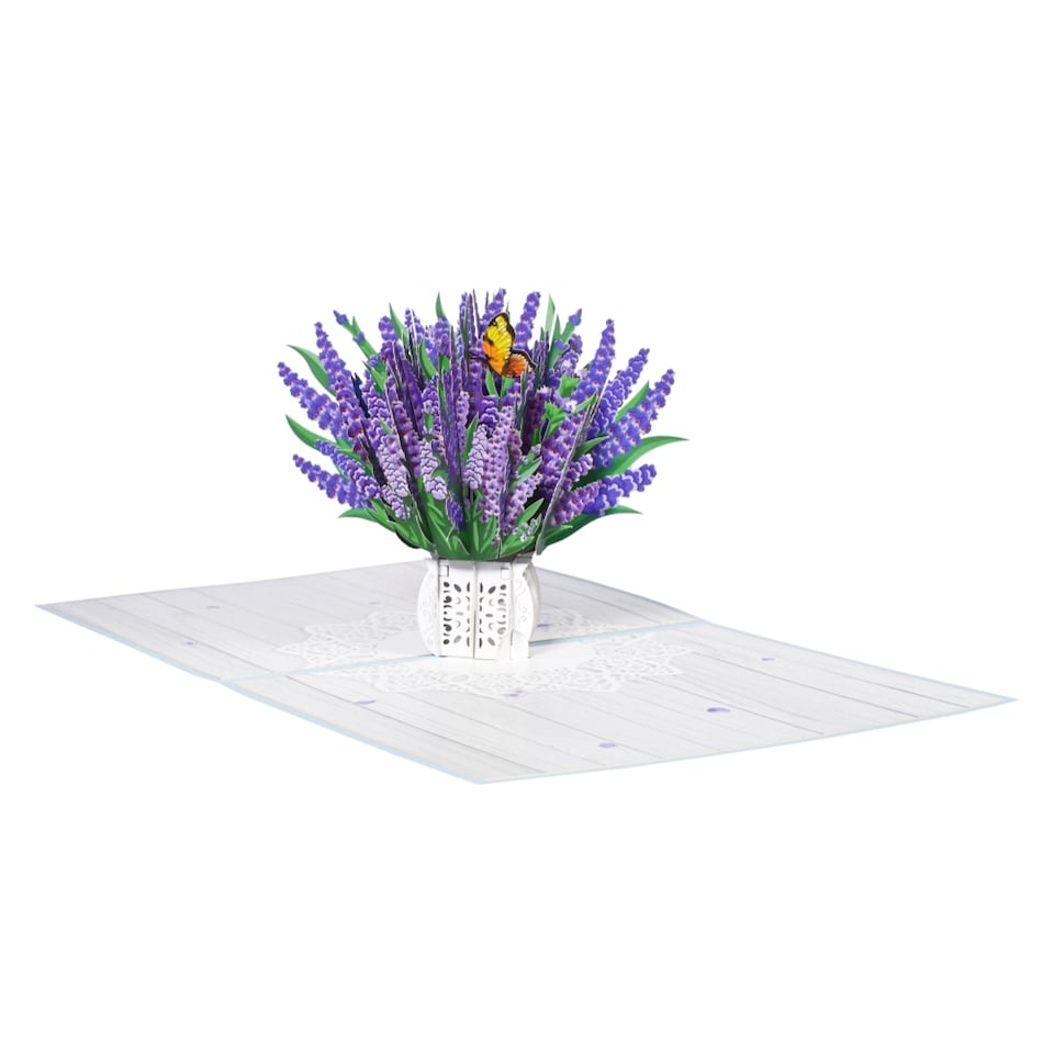 image 1 of Purple Whispers Lavender Bouquet Greeting Card - Mother's Day Thank You Birthday