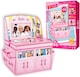 image 1 of Barbie Doll Storage Vanity Chest 2 in 1 Foldable Storage Box and Vanity Playset Stores 60 Dolls and Accessories Toy Organizer with Compartments and Pockets Barbie Toys for Girls Ages 4 | Pink | 1