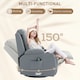 image 5 of HOMCOM Manual Recliner Chair with 8 Vibration & Heat, Light Grey Grey | grey