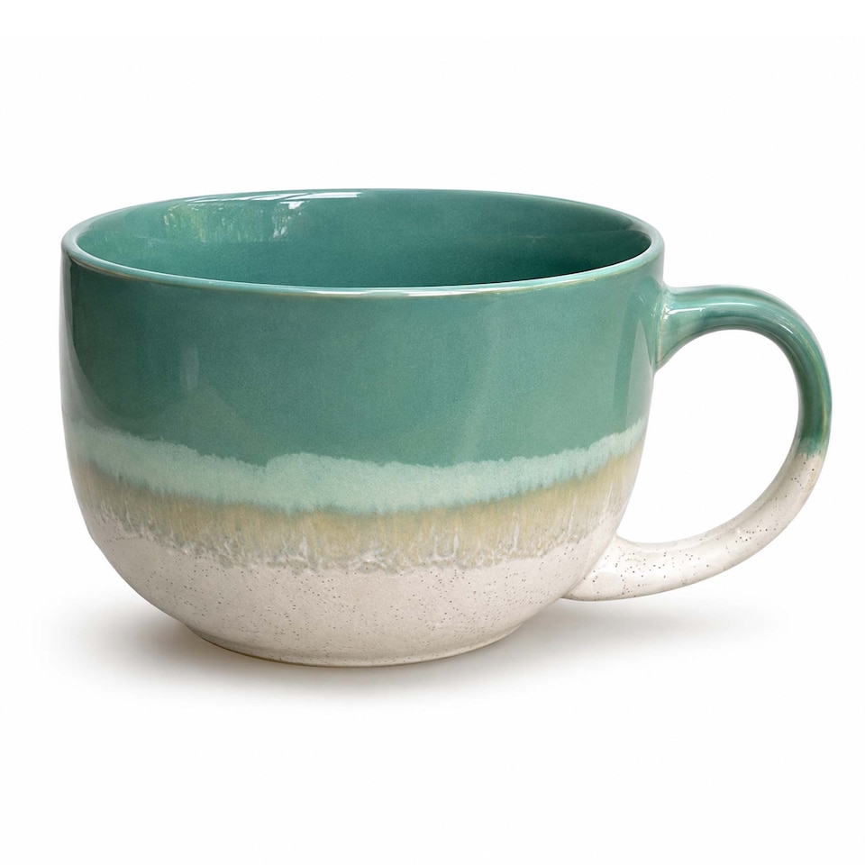 image 1 of Scandi Home Set of 2 720ml Mint Green Reactive Glaze Ceramic Aurelia Mugs
