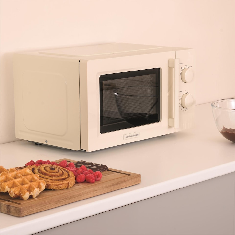 image 1 of Hamilton Beach Miami Manual 800W Microwave - Sand