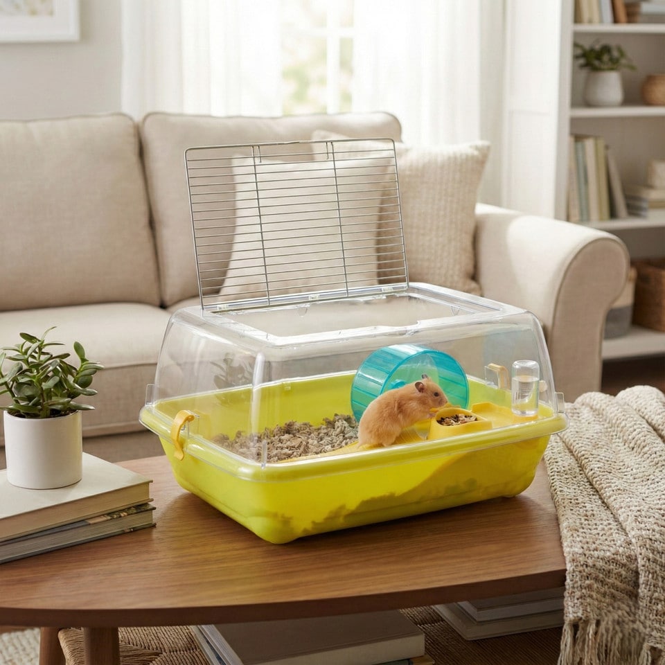 image 1 of Hamster Guinea Pig Pet Animal Terrarium Cage Play Wheel House Hutch Enclosure