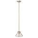 image 1 of Congress 1 Light Dome Ceiling Pendant Brushed Caramel Clear Glass, E27