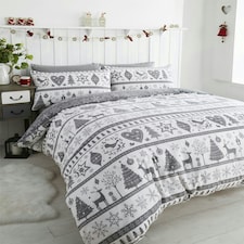 Noel Grey Duvet Cover Set Grey | Single