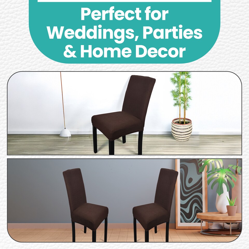 image 1 of Velvet Stretch Chair Covers, Spandex Dining Chair Slipcovers