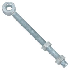 Swing Gate Long Eye Bolts Hinge + Nuts Adjustable Zinc Plated 16 x 150mm 1pc | Silver
