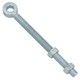 image 1 of Swing Gate Long Eye Bolts Hinge + Nuts Adjustable Zinc Plated 16 x 150mm 1pc | Silver