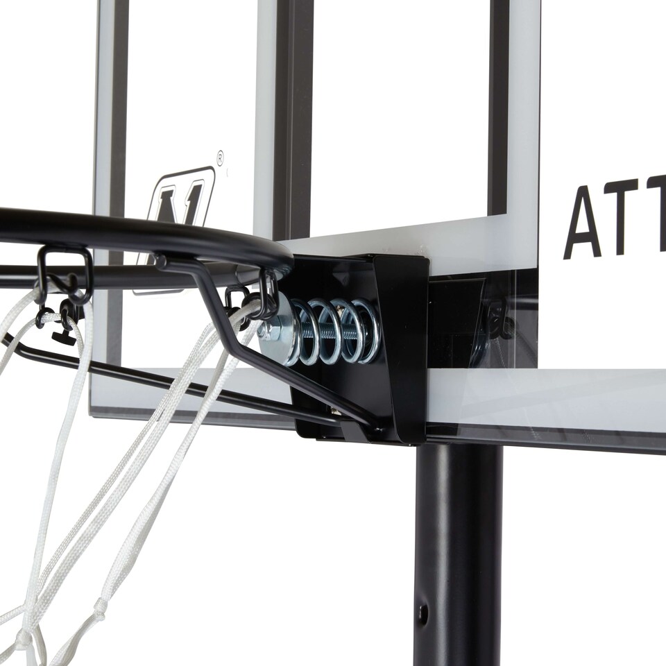 image 1 of NET1 Attack Youth Adjustable Basketball Hoop - Telescopic 2.0-2.6 m, 76 x 51 cm Polycarbonate Backboard, 38 cm Steel Rim, 38 L Portable Base (Black) | Multi | BLACK | 4396