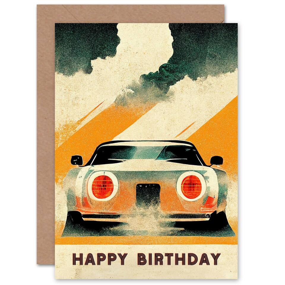image 1 of Japanese Sports Car Racing For Dad Him Birthday Card