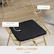 image 5 of HOMCOM Luxurious Dining Chairs Set of 2, Metal Wire Kitchen Chair with Removable Velvet-feel Cushion, Cut-out Back and Steel Frame for Dining Room, Gold Tone