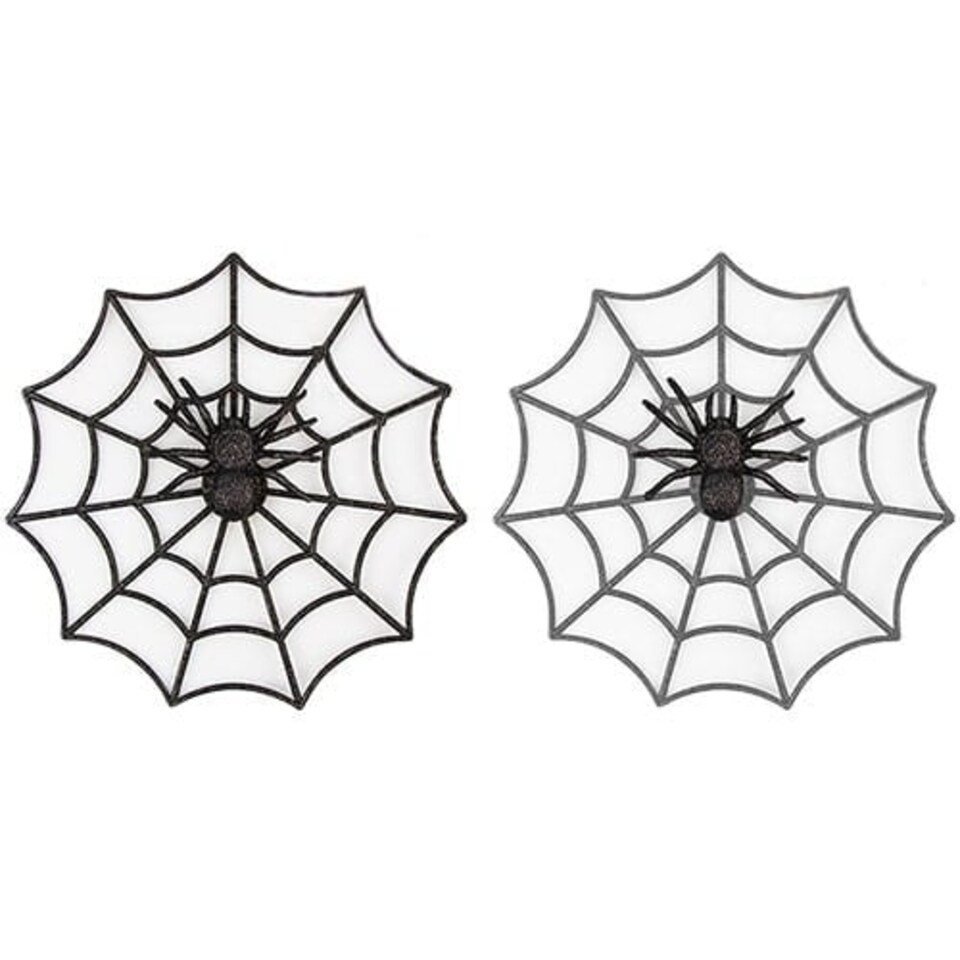 Assorted Halloween Glitter Spider Web Decoration 28cm