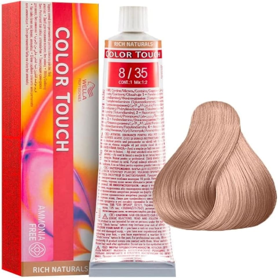 image 1 of Wella Colour Touch Rich Naturals Hair Dye Tint 60ml Multi | 8/35