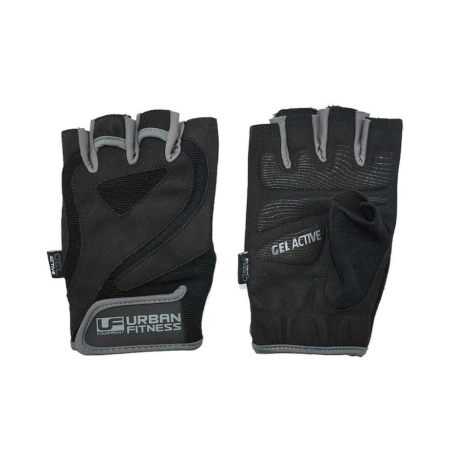 image 1 of Urban Fitness Equipment Unisex Adult Pro Gel Training Glove - Black/Grey - M