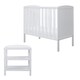 image 1 of Coleby Space Saver 2 Piece Furniture Set - Suitable from Birth to 4 Years, Open Changer, Under Drawer & Premium Sprung Mattress - (White)