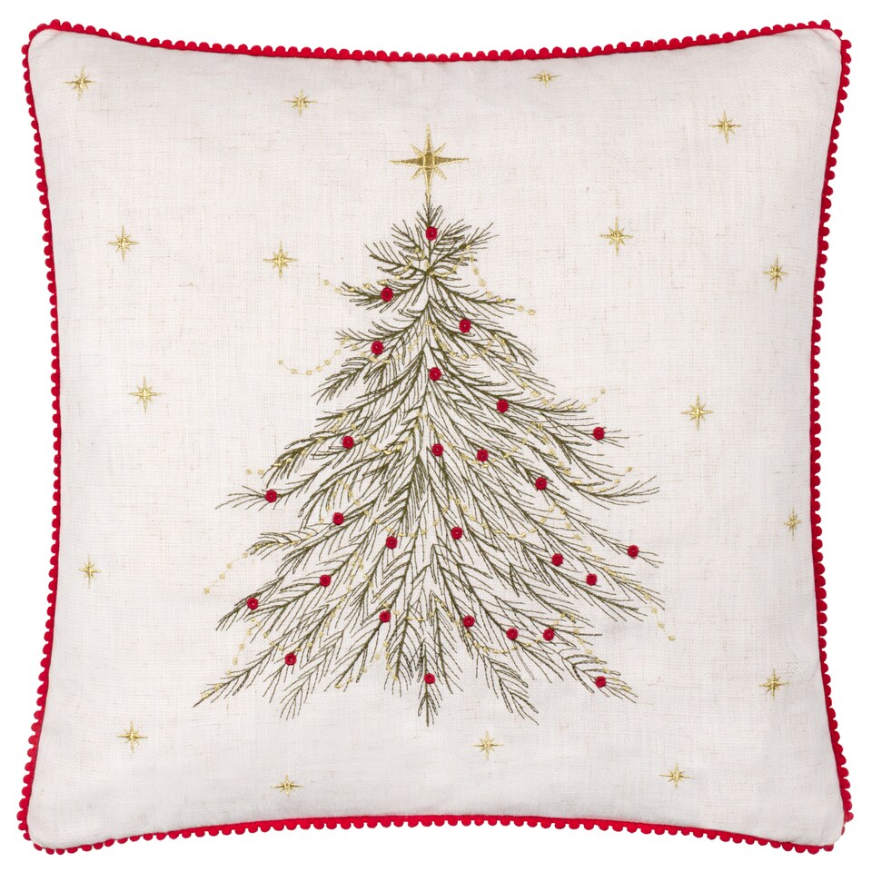 image 1 of Wylder  Twinkling Tree Embroidered Cushion