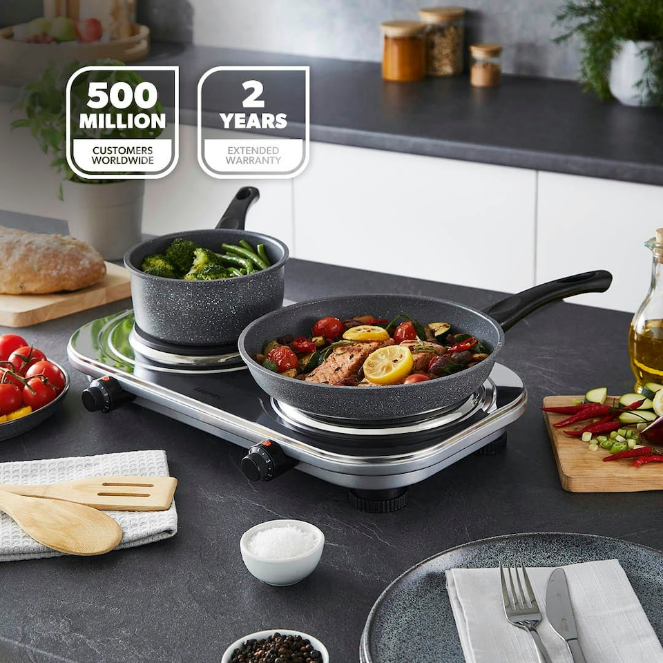 image 1 of GEEPAS 2500W Stainless Steel Double Hot Plate