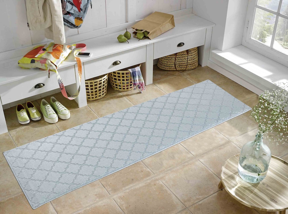 image 1 of Ivy Washable Trellis Design Anti Slip Doormats - Runners