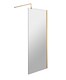 image 1 of Balterley Blymhill Contemporary Bathroom 8mm Glass Profile Wetroom Screen with Support Bar, Brushed Brass, 1950 x 760 x 14mm