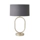 image 4 of ValueLights Antonia Charcoal with Chrome Inner Drum Shade Brushed Chrome Oval Table Lamp Silver