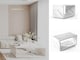 image 2 of Marble Coffee Table Small White Marble Effect Modern Living Room Table with Storage Shelf Cari