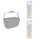 image 1 of JVL Grey Peg Basket with 48 Soft Touch Flower Clothes Pegs, Assorted Colours