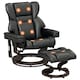 image 1 of HOMCOM Massage Recliner Chair with Footstool and Adjustable Backrest, Black | Multi