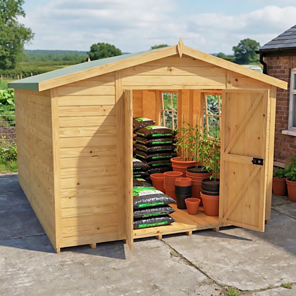 image 1 of Bison 16 x 10 Heavy Duty Shiplap Shed inc Double Door