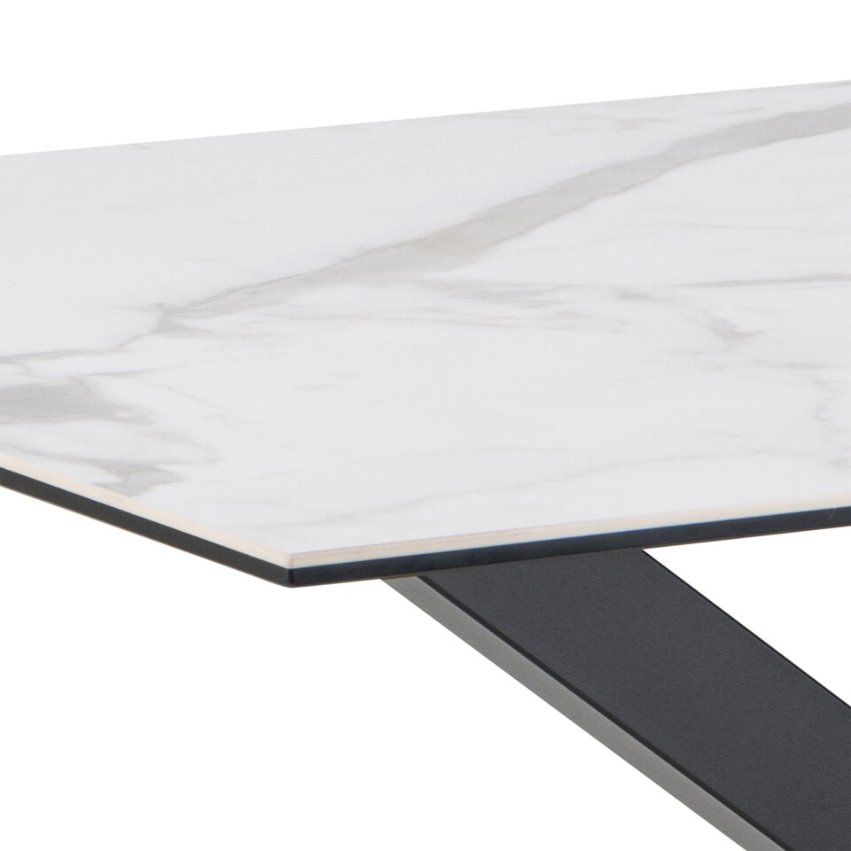 image 1 of Heaven Dining Table with Ceramic White Top 135cm