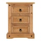 image 3 of Corona 3 Drawer Bedside - L39 x W53 x H67 cm - Distressed Waxed Pine
