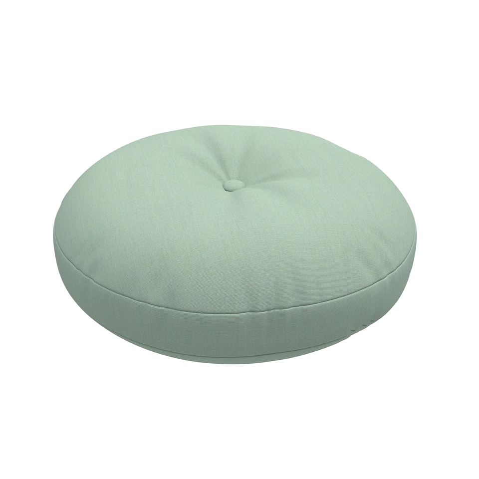 image 1 of Covers&All Sunbrella Round Tufted Seat Cushion, Outdoor Indoor Patio Chair Cushions with Button Accent, 18 x 3, Canvas Spa