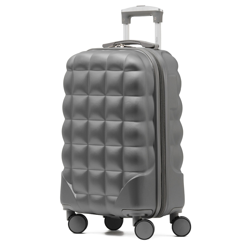 image 1 of Flight Knight Bubble Suitcase - Ryanair easyJet Jet2 Approved - 8 Wheel Carry Cabin Hardcase 55x35x20cm Cream | Cream | Cabin Bag