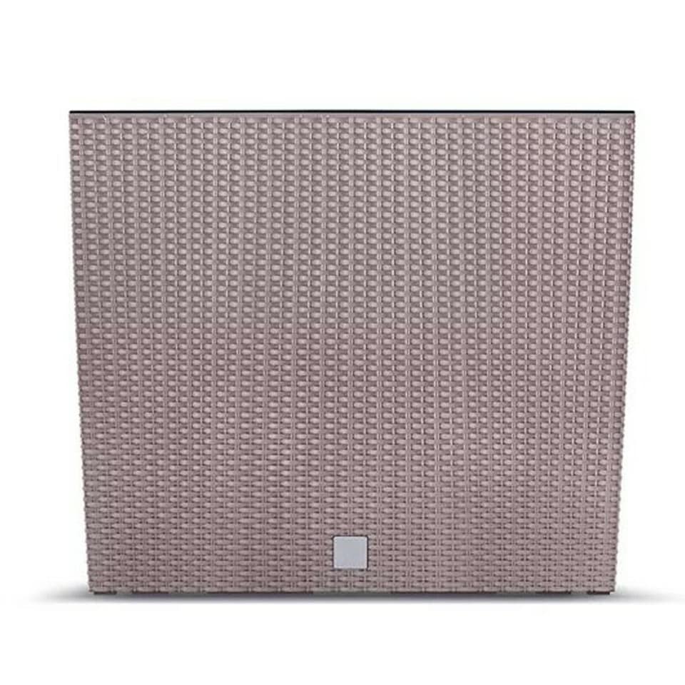 image 1 of Rato Case Tall Rattan Rectangle Flower Pot | Brown | 1