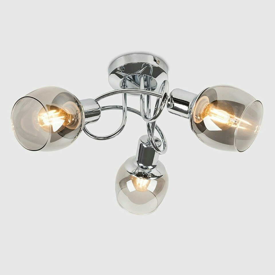 image 1 of ValueLights Zarah 3 Way Silver Ceiling Bar Light