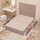 image 1 of Divan Bed Base with 4 Drawers & Plain Floor Standing Headboard Plush Velvet | Pink | Pink