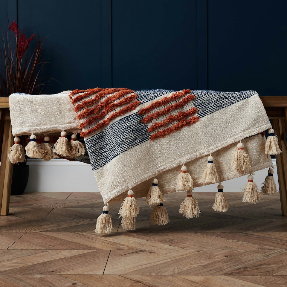 image 1 of BHS Global Blend Tufted Throw, Multicoloured