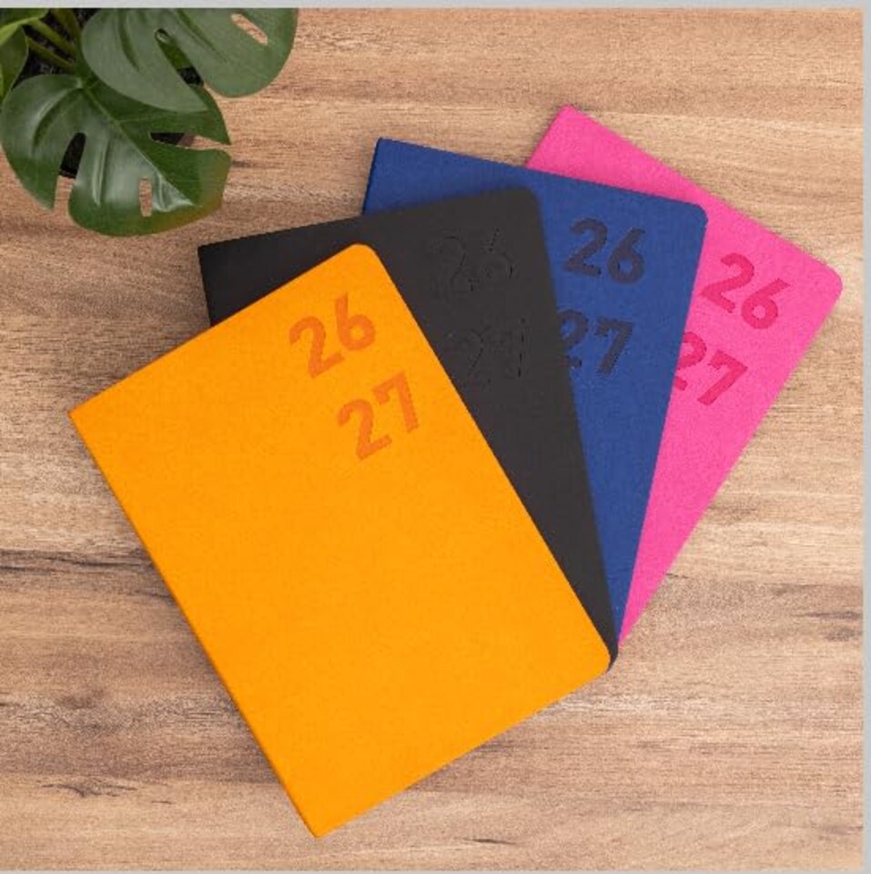 image 1 of 2026 - 2027 Academic Diary A5 Week to View - Mid Year Planner August 2026 to July 2027 - Softcover Felix - Term Dates Notes Timetable | Orange | Orange