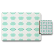 Green uncommon boho chic summer design (Placemat & Coaster Set)