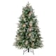 image 2 of COSTWAY 5FT Pre-lit Christmas Tree Artificial Hinged Xmas Tree with 602 Branch Tips