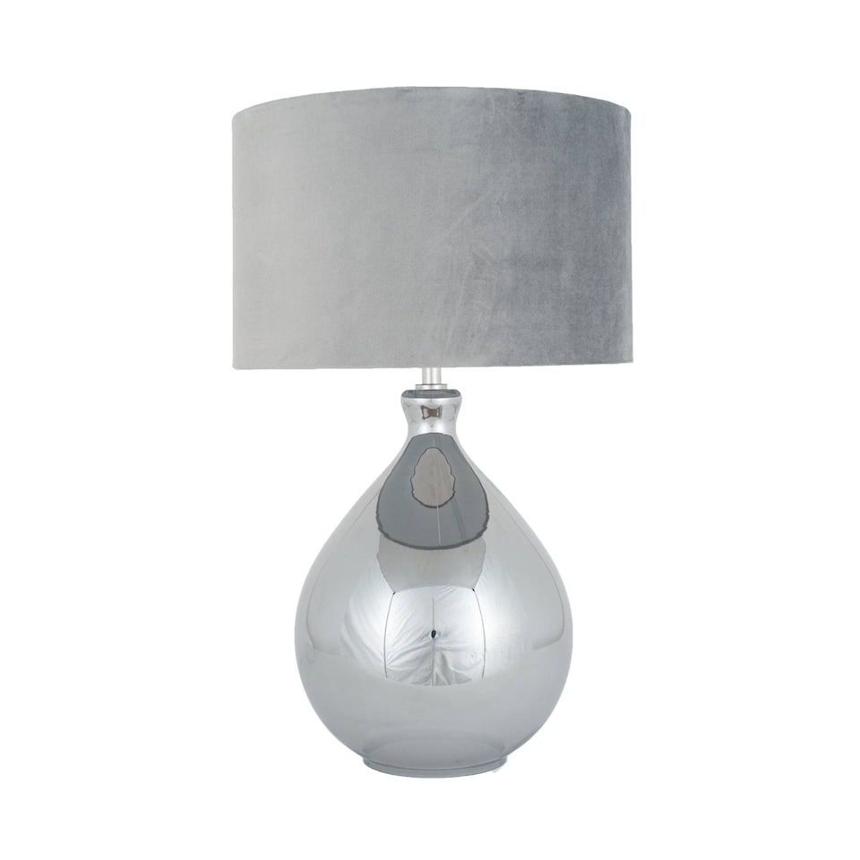 Cairo Grey & Mirror Glass Table Lamp